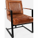 Maguire Sled Accent Chair in Distressed Saddle Leather